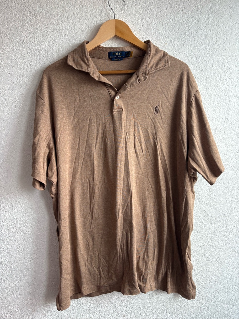 Ralph Lauren Classic Fit Mens Polo Light Brown Tan XXL